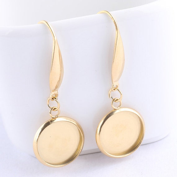 10pcs Stainless Steel Ear Clips Earrings Gold Color Blank Base