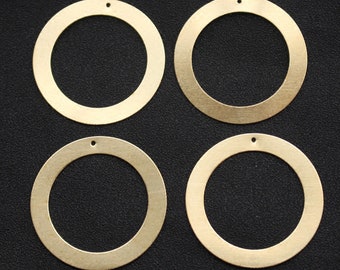 20pcs Raw Brass Round Circle Pendant Charms 38mm