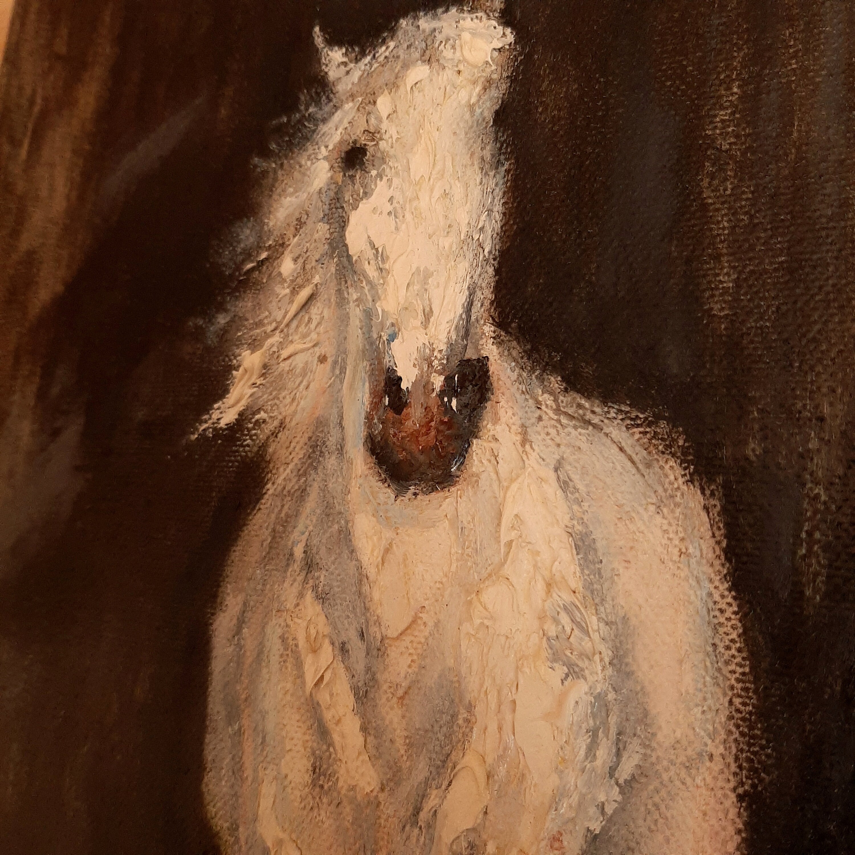 Horse Painting Black and white wall art Large original oil Etsy