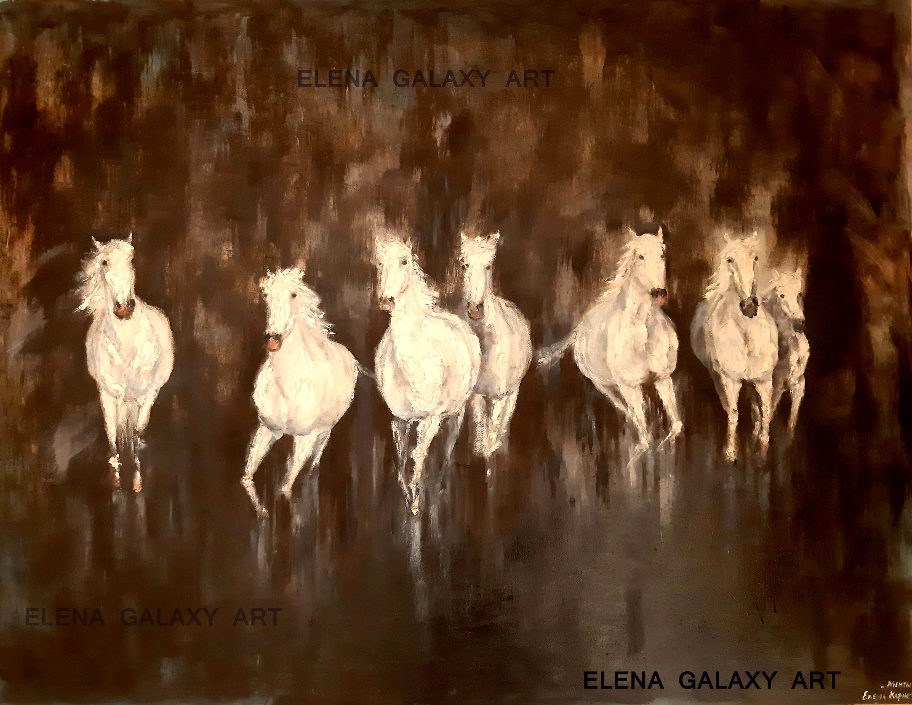 Horse Painting Black and white wall art Large original oil Etsy