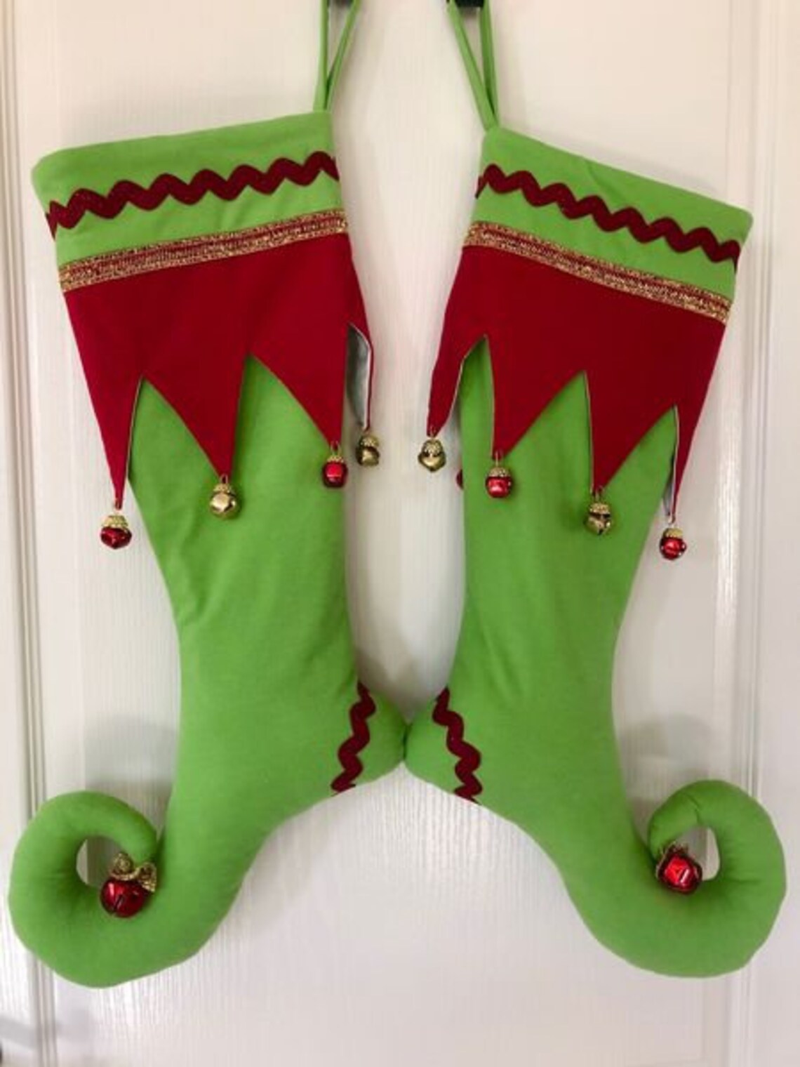 25 Christmas Stockings Elf Stocking Grinch Green Red Etsy