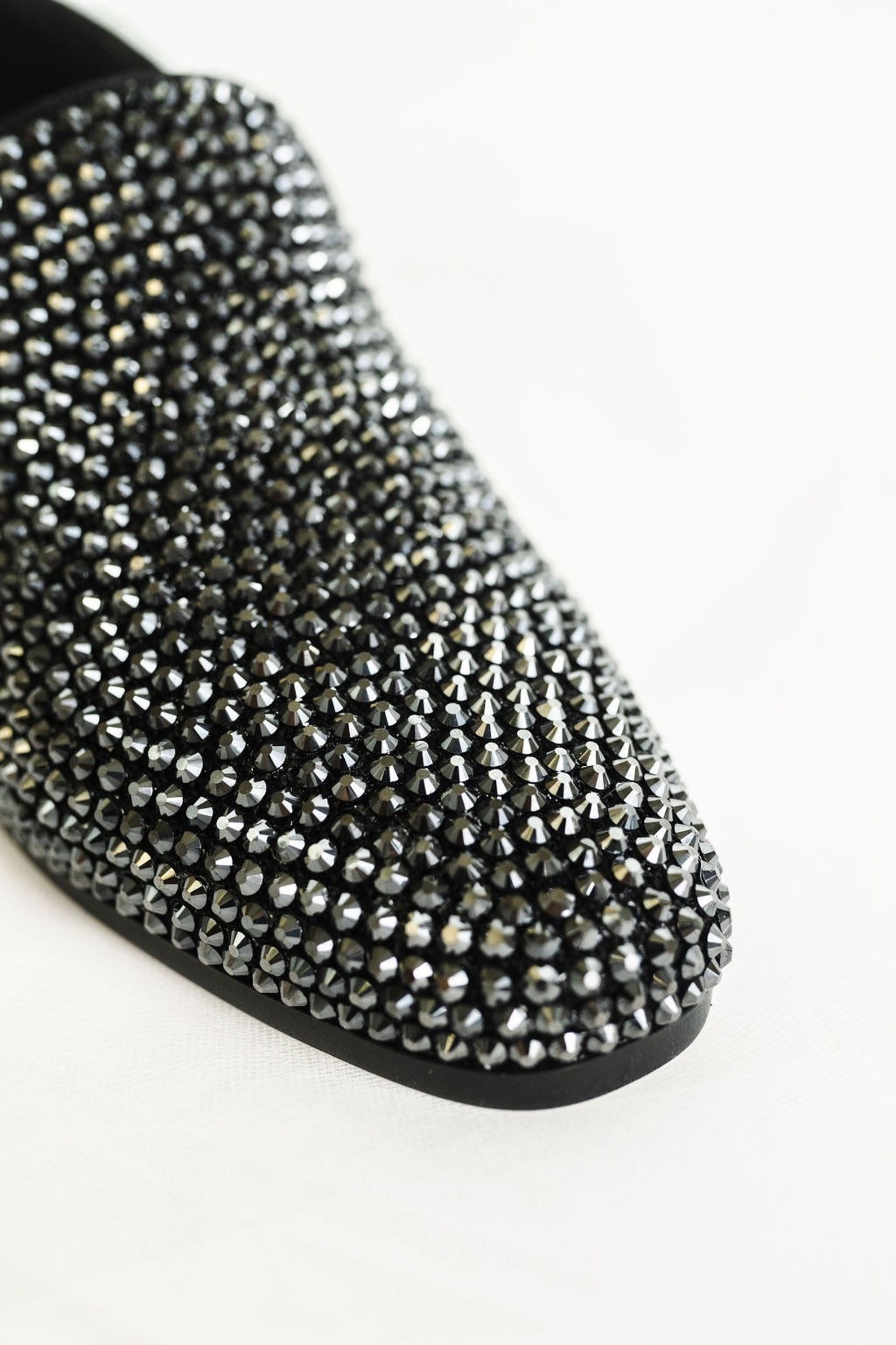 Elegant Black Loafers With Rhinestones - Etsy