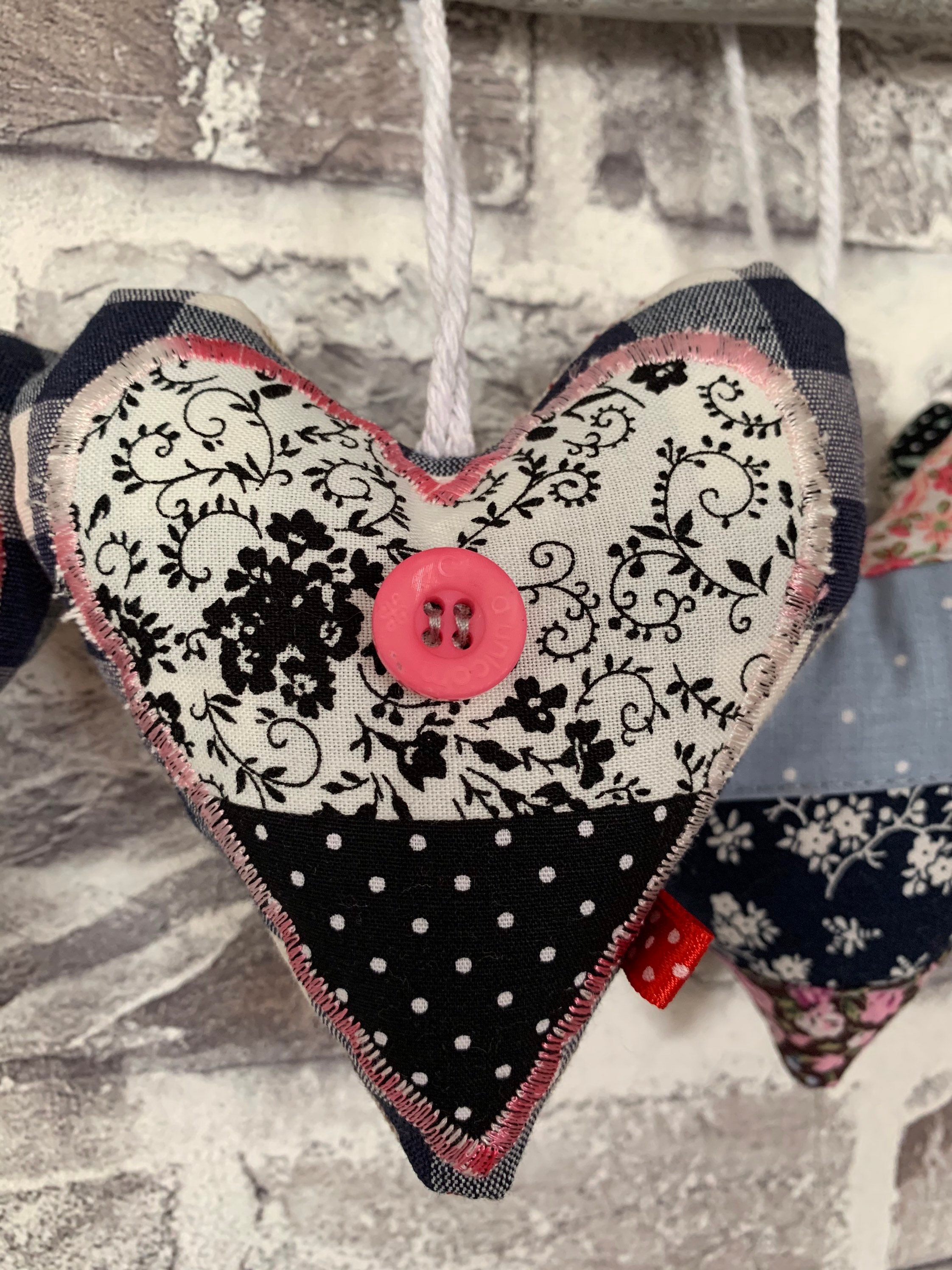Set of 5 Decorative Hearts of Fabric/Fabric Hearts Table Etsy