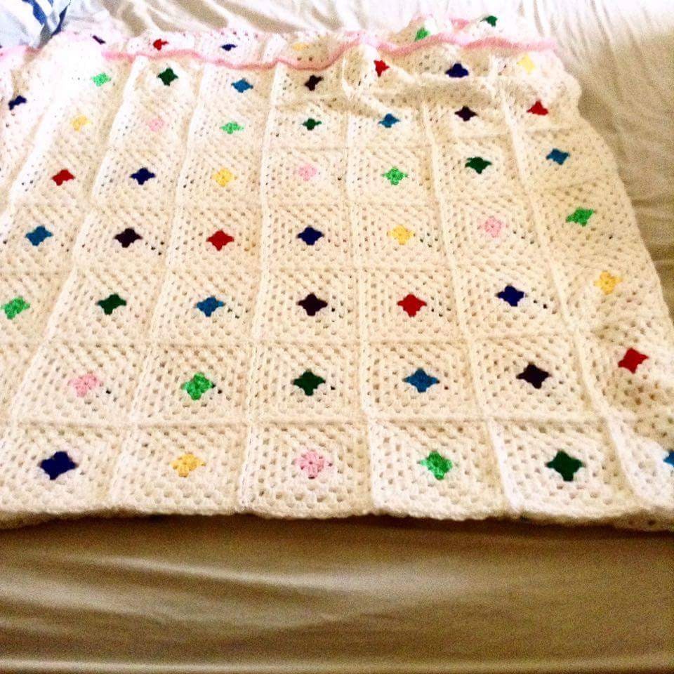 Granny Square Bed Blanket Granny Square Afghan Bed Spread Etsy UK