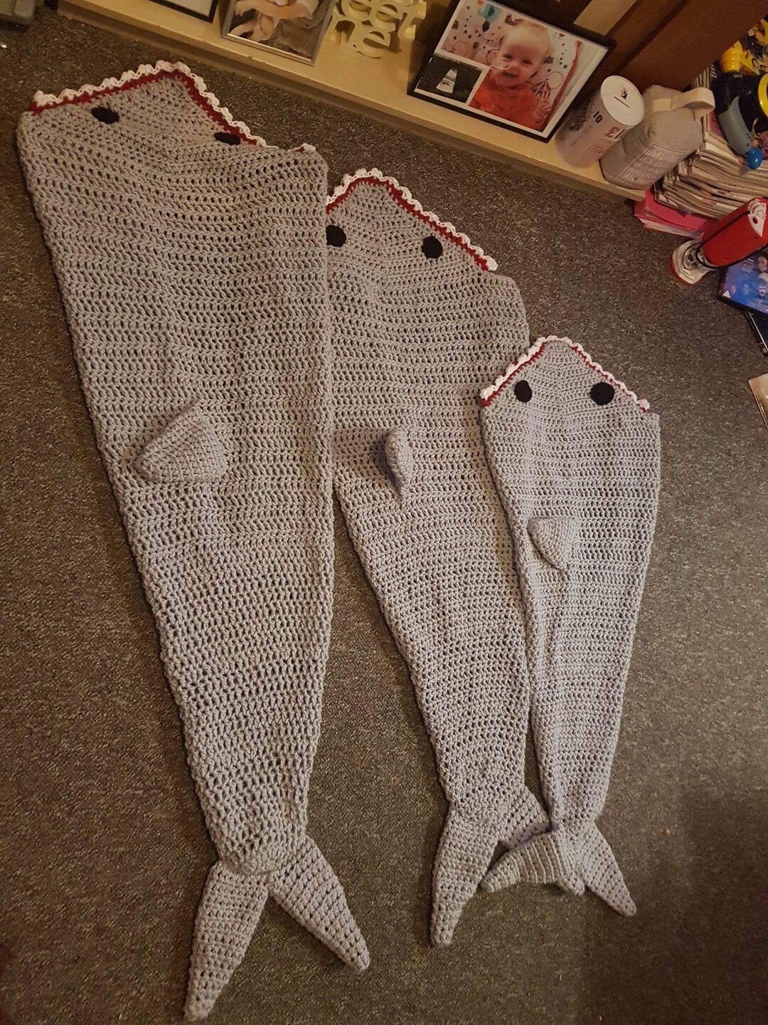 Shark Tail Blanket, Shark Tail Afghan, Handmade Lapghan, Crochet Fish