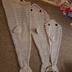 Shark Tail Blanket, Shark Tail Afghan, Handmade Lapghan, Crochet Fish Tail, Snuggle Sack. Eaten By a Shark, Birthday Gift, Gifts for him