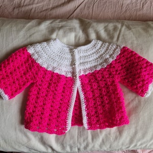 Shell Stitch Baby Cardigan 0-3 mesi taglia, 0-3 mesi Crochet Baby Cardigan, Cardigan bambino all&#39;uncinetto, Baby Shower GIft, Nuovo regalo per bambini