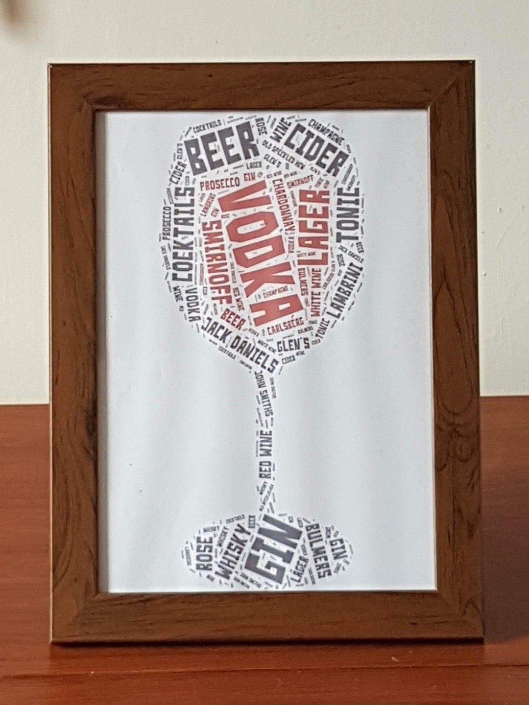 Wine Glass Word Art Wine Glass Word Collage Wine Glass Etsy