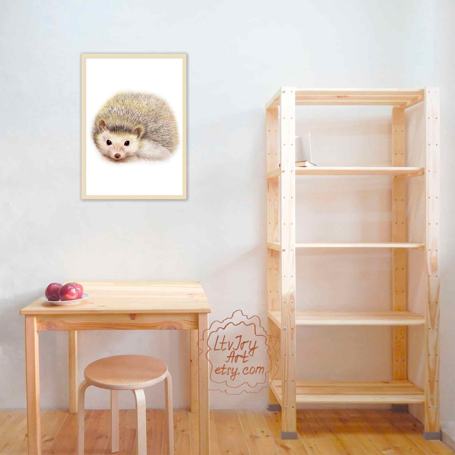 Baby hedgehog print hedgehog nursery decor Forest animal Etsy