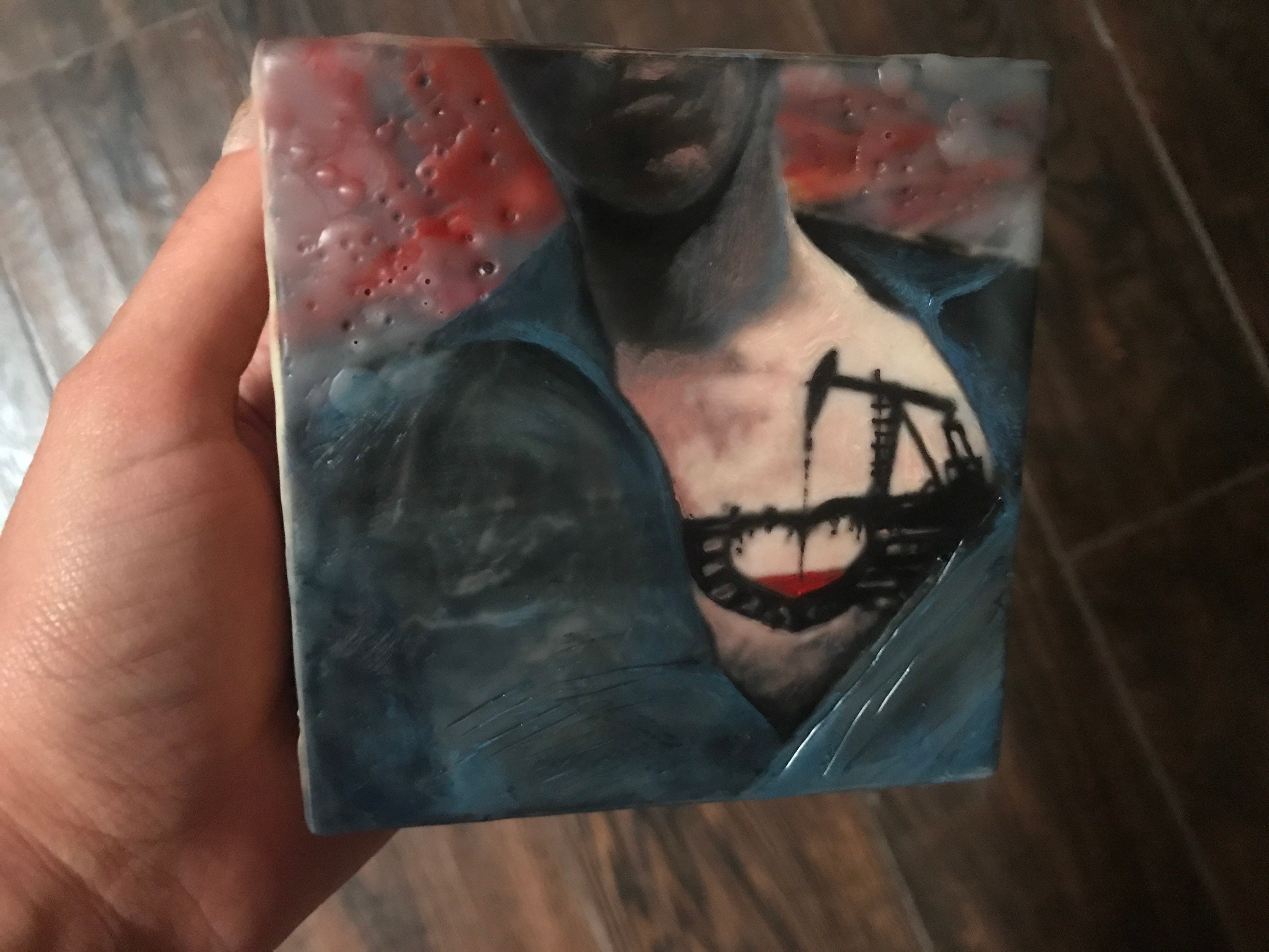 A man and his truck and Pumpjack Tattoo. Set of 2