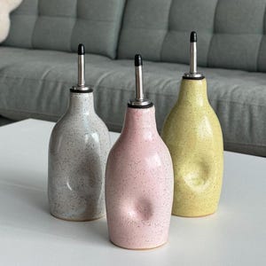 Handgemachte Keramik Öl Dispenser Menage Flasche 12 Unzen Olivenöl Dispenser Dish Seife Essig Kochen Liebhaber Geschenk 12 Unze groß