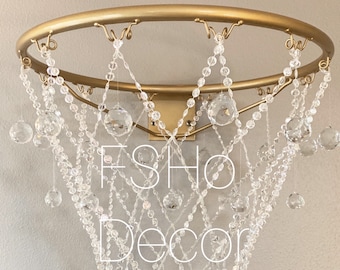 18” XL Deluxe Crystal Basketball Chandelier