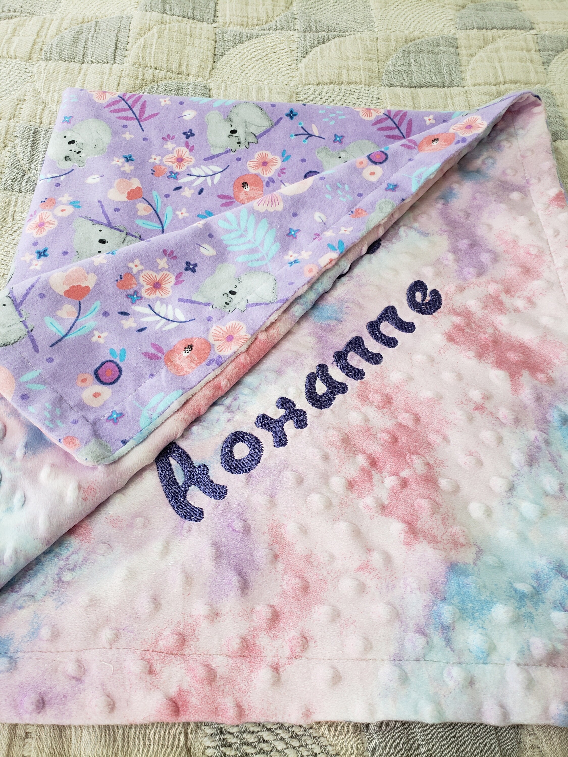 Personalized Baby Blanket Girl Soft minky blanket Baby Shower Gift