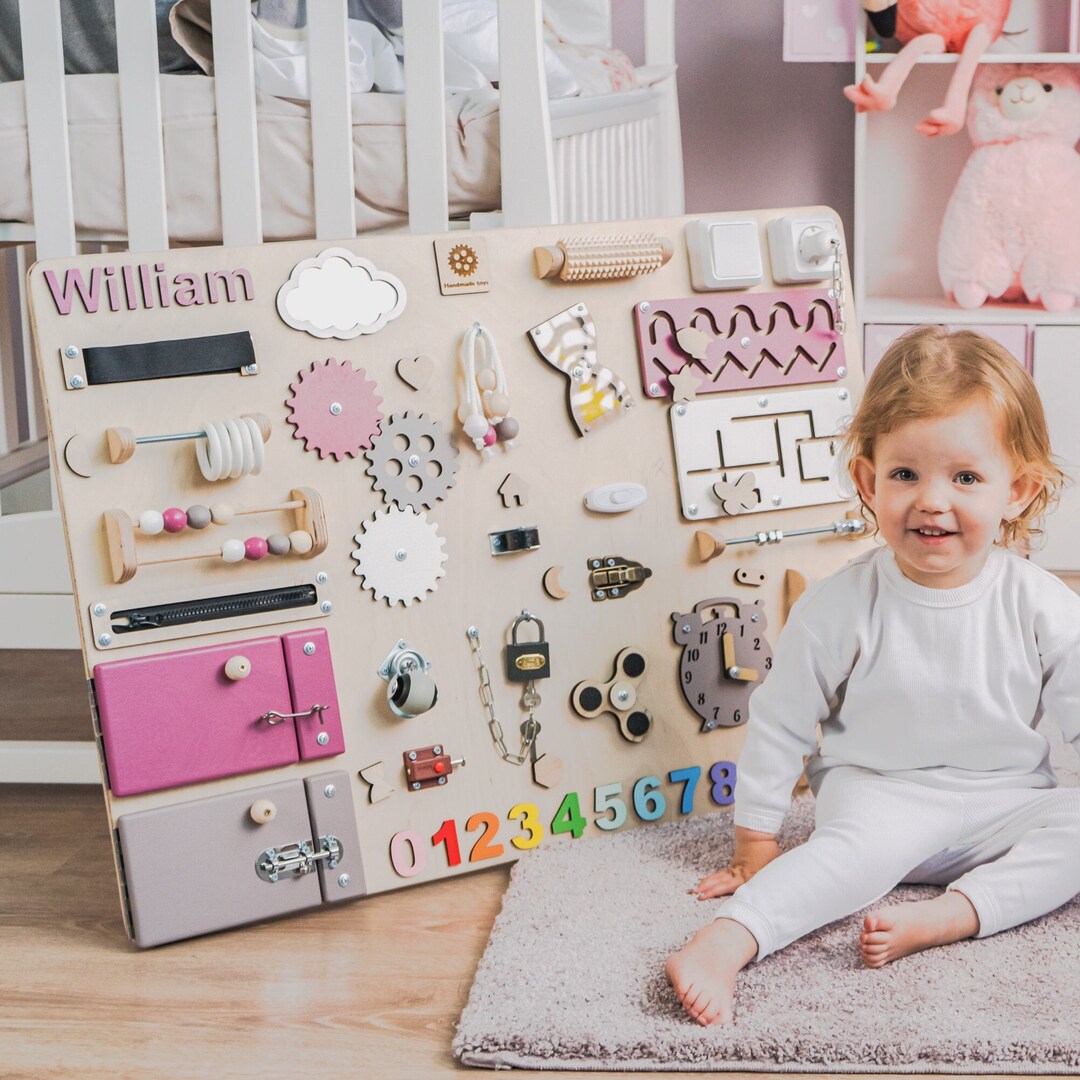 Personalized Busy Board, Montessori Board for Toddler, Activity Board