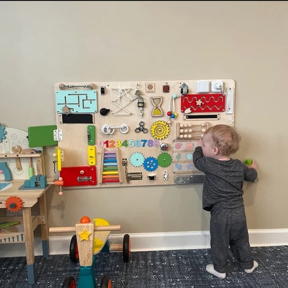 Busy Board 1 Year Old, Personalized Busy Board, Sensory Board, Toddler  Activiity Board, Montessori Busy Board, Sensory Wall, Baby Busy Board 