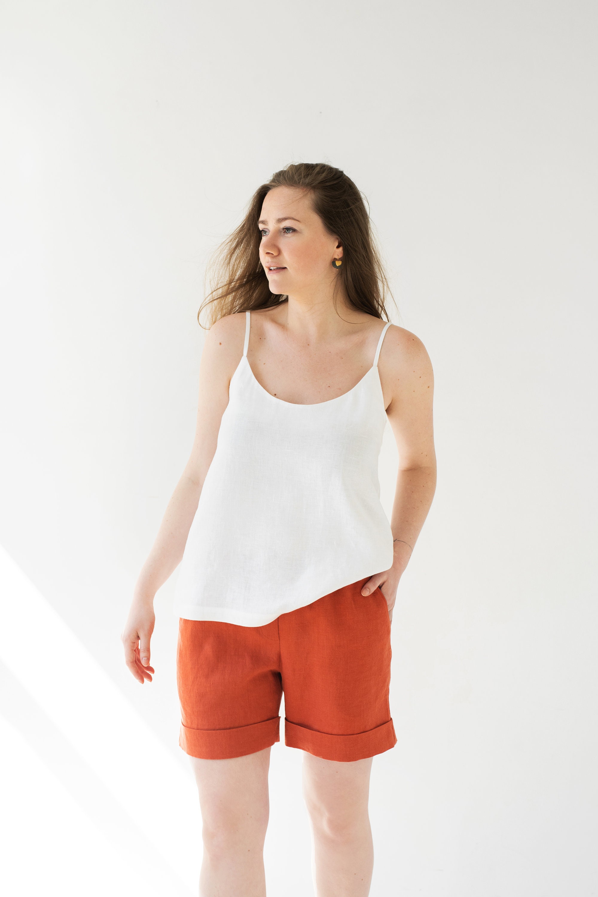 Linen Bermuda Shorts Woman Pull on Linen Shorts Soft Washed Etsy