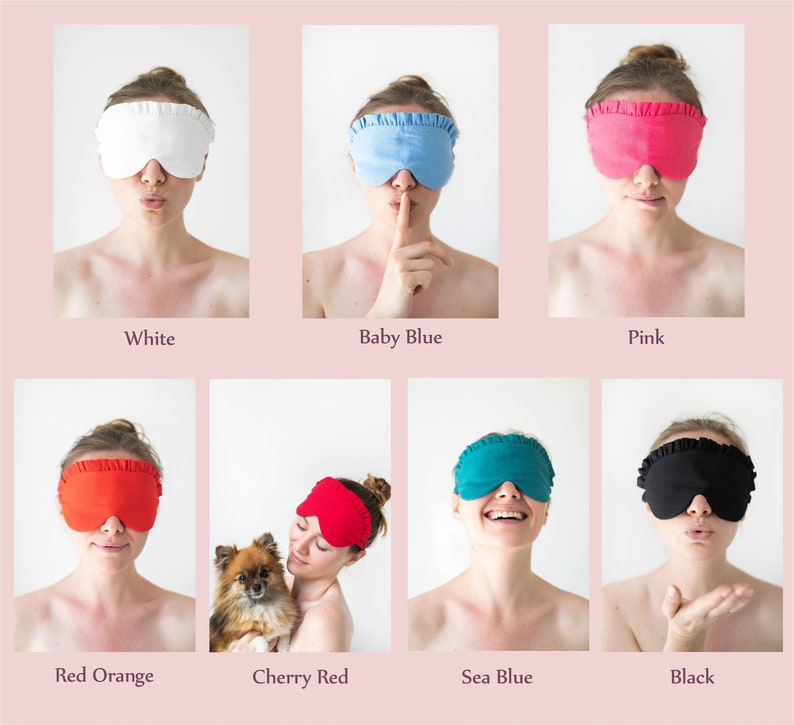 Linen Sleep Mask Set / Sleep Mask and Scrunchie / Sleep Mask Etsy