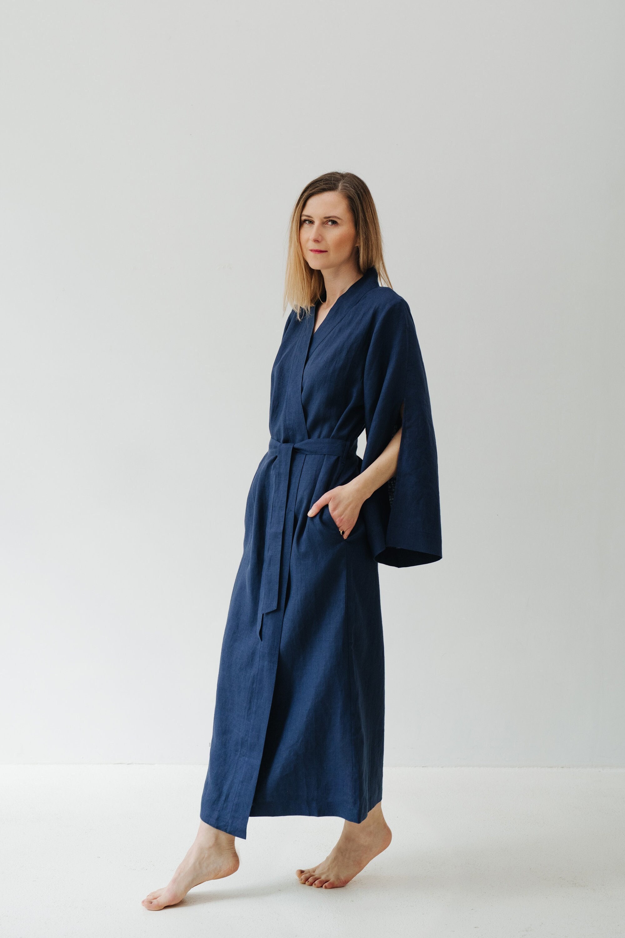 Womens Blue Dressing Gown - Etsy