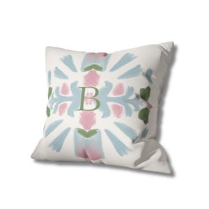 Celestial Chinoiserie Blue Green And Pink Square Pillowcase ~ Home Decor