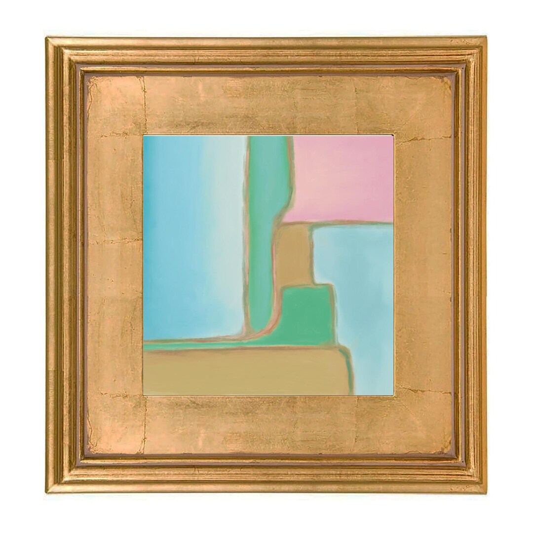 Square Blue Green and Pink Abstract Printable Wall Art ~ Instant ...