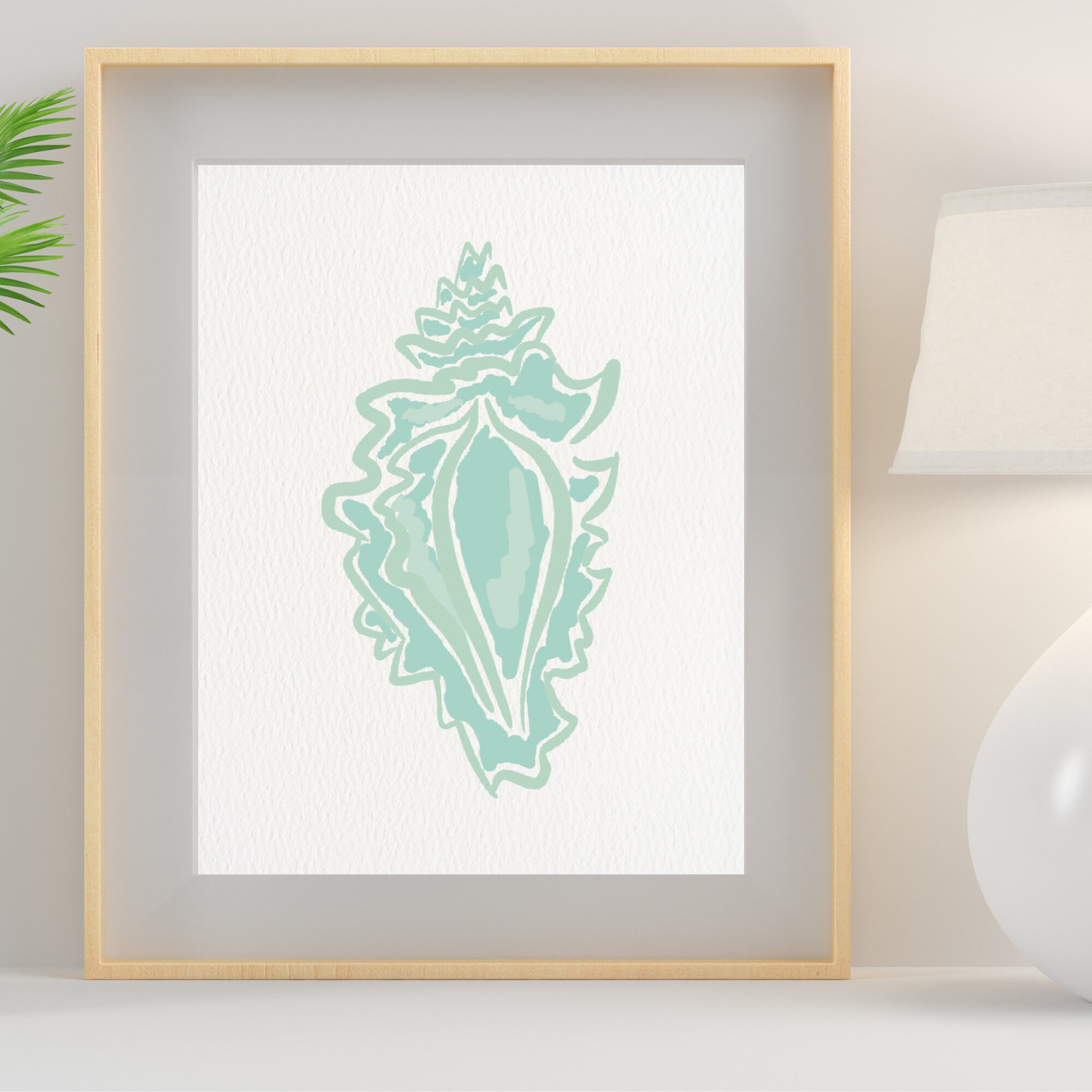 Seafoam Green Seashell Printable Art ~ Wall Art ~ Seafoam Shell Posters ...