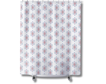 Celestial Shower Curtain Abstract Pink Blue Abstract | Home Decor | Watercolor Design