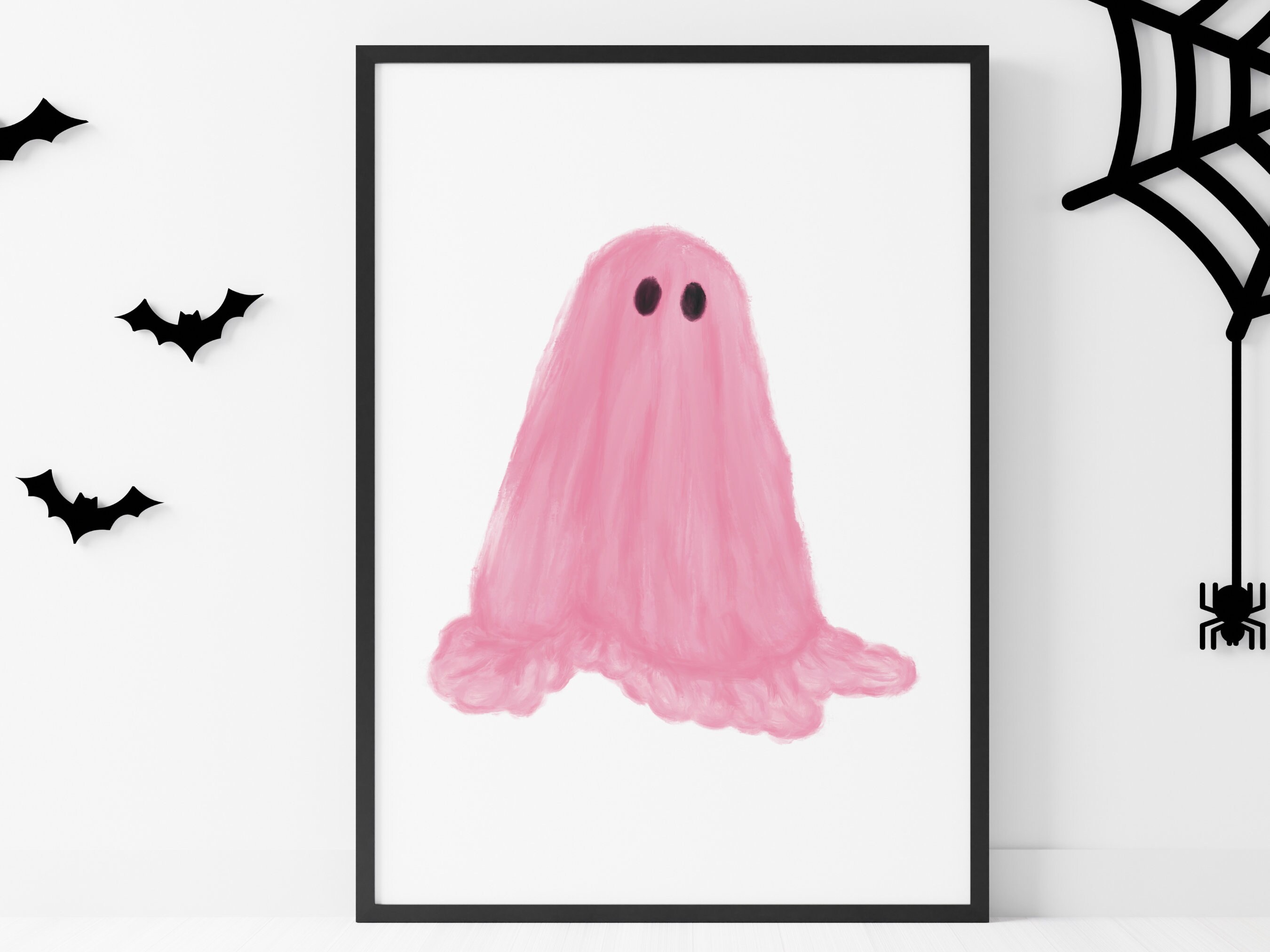 Pink Halloween Ghost Art Print, Spooky Decor (digital Download - Etsy