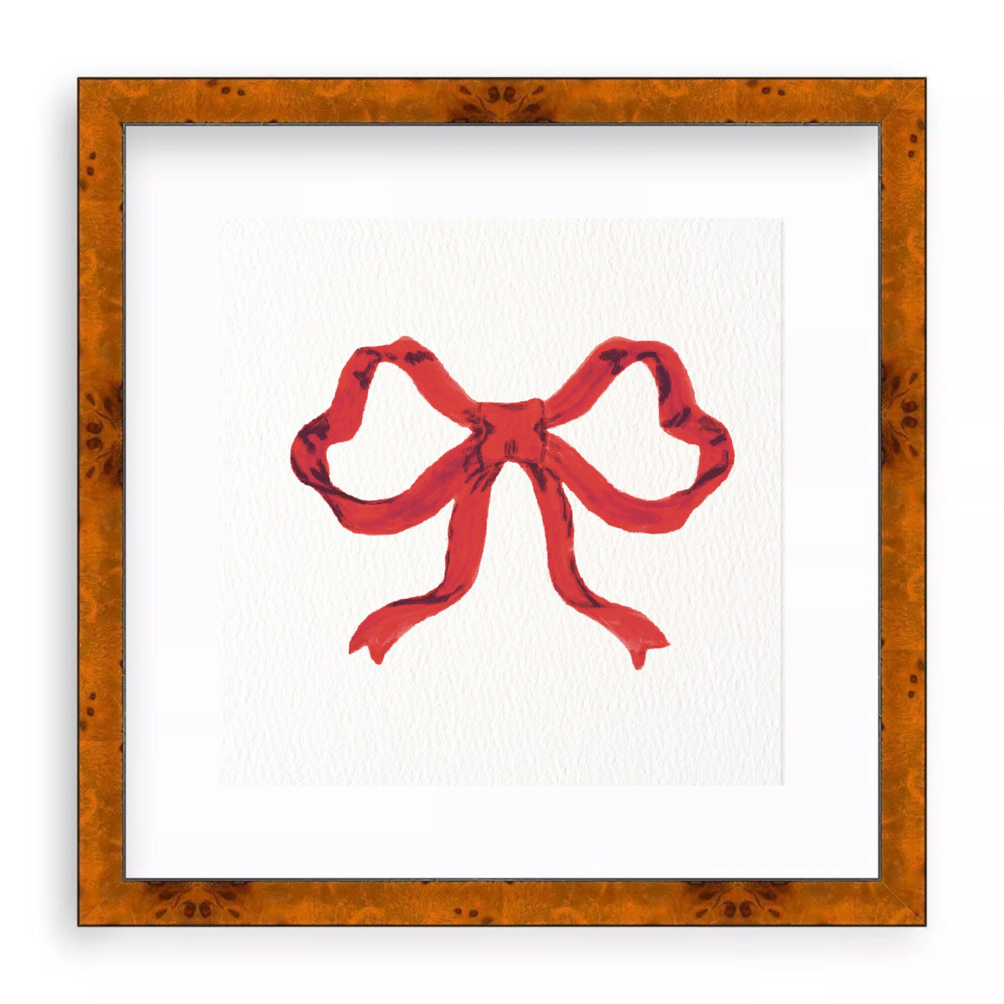 Red Ribbon Printable Art Square Wall Art Christmas Bow - Etsy