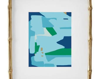 Chinoiserie Blue And Green Abstract Printable Wall Art ~ Printable Instant Download