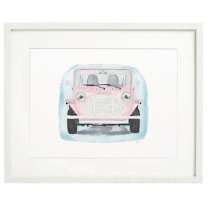 Różowy wózek do druku Sztuka ~ Palm Beach Pink Moke Wall Art ~ Różowy wózek Plakaty Boca Raton ~ Do druku Natychmiastowe pobieranie