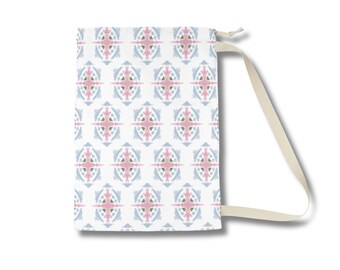 ランドリーバッグ ピンク グリーン アブストラクト