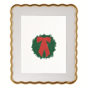 Christmas Wreath With Red Bow Printable Art Christmas Wall Art Christmas Wreath With Red Bow ...
