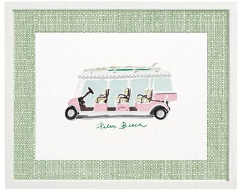Palm Beach Cart Art Print: Coastal Wall Decor (Digital Download)