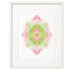 Chinoiserie Abstract Art Print: Green and Pink (Digital Download)
