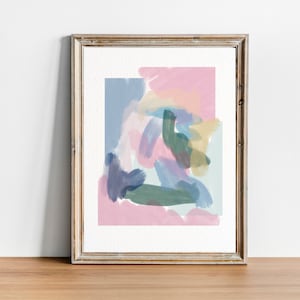 Pink Blue and Green Abstract Printable Art ~ Wall Art ~ Pink Abstract ...