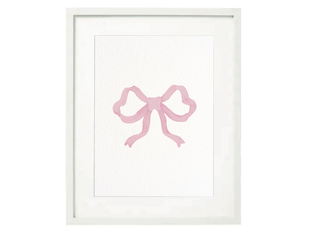 Light Pink Ribbon Bow Printable Art Wall Art Light Pink Bow Posters Printable Instant