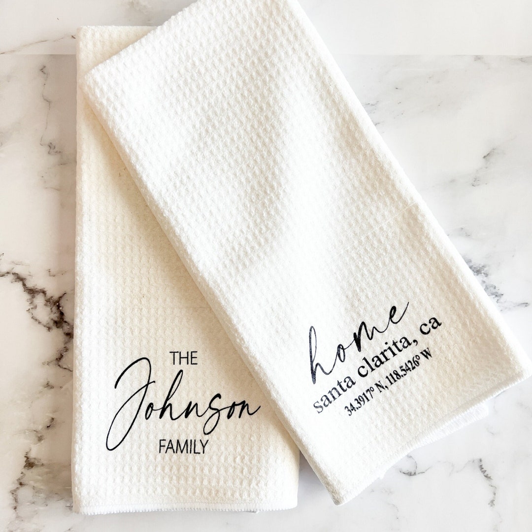 Personalized Dish Towels Custom Dish Towels Wedding Gift Housewarming