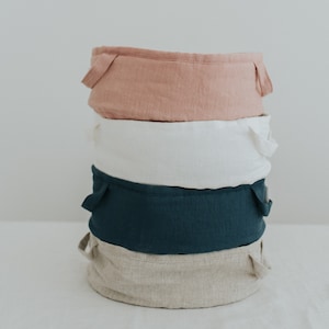 Linen bread basket/ natural storage bag/ linen kitchen storage/ kitchen storage basket/various colors/ hygge