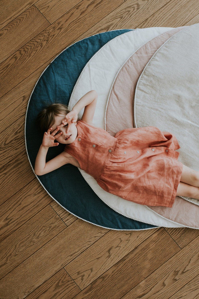 Linen Play Mat/ Baby Play Mat/ Nursery Play Mat/natural Linen Play Mat