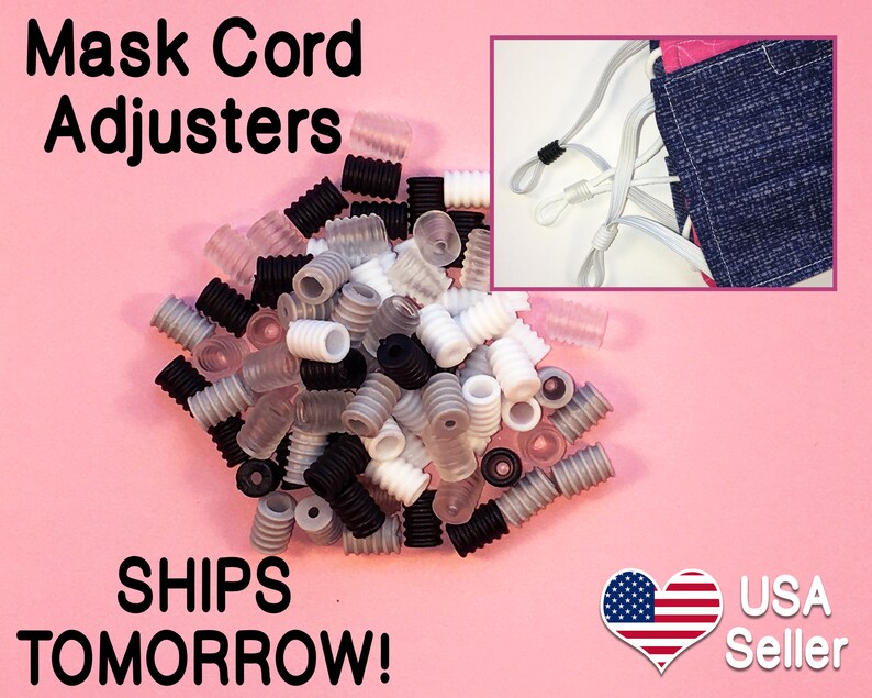 Mask Cord Silicone Adjuster Stopper for Elastic or Ribbon 9mm Etsy