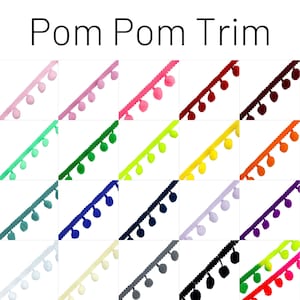 18-20Yards Pom Pom Trim Lace Pom Poms Ball Fringe Trim Ribbon Embroidered  Lace Kintted Fabric DIY Craft Sewing Cloth Accessories