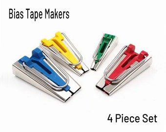 4 Size Fabric Bias Tape Maker Tool Sewing Quilting 6mm/12mm/18mm/25mm FG 