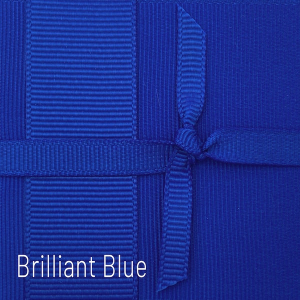 Brilliant Blue GROSGRAIN Ribbon By The Yard CHOOSE Width & Length