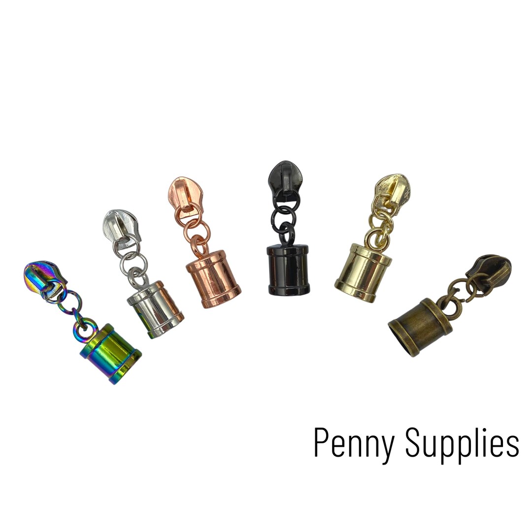 STYLE 7, Size 5 Metal Zipper Pull, SET OF 3 or Variety Pack, Tassel