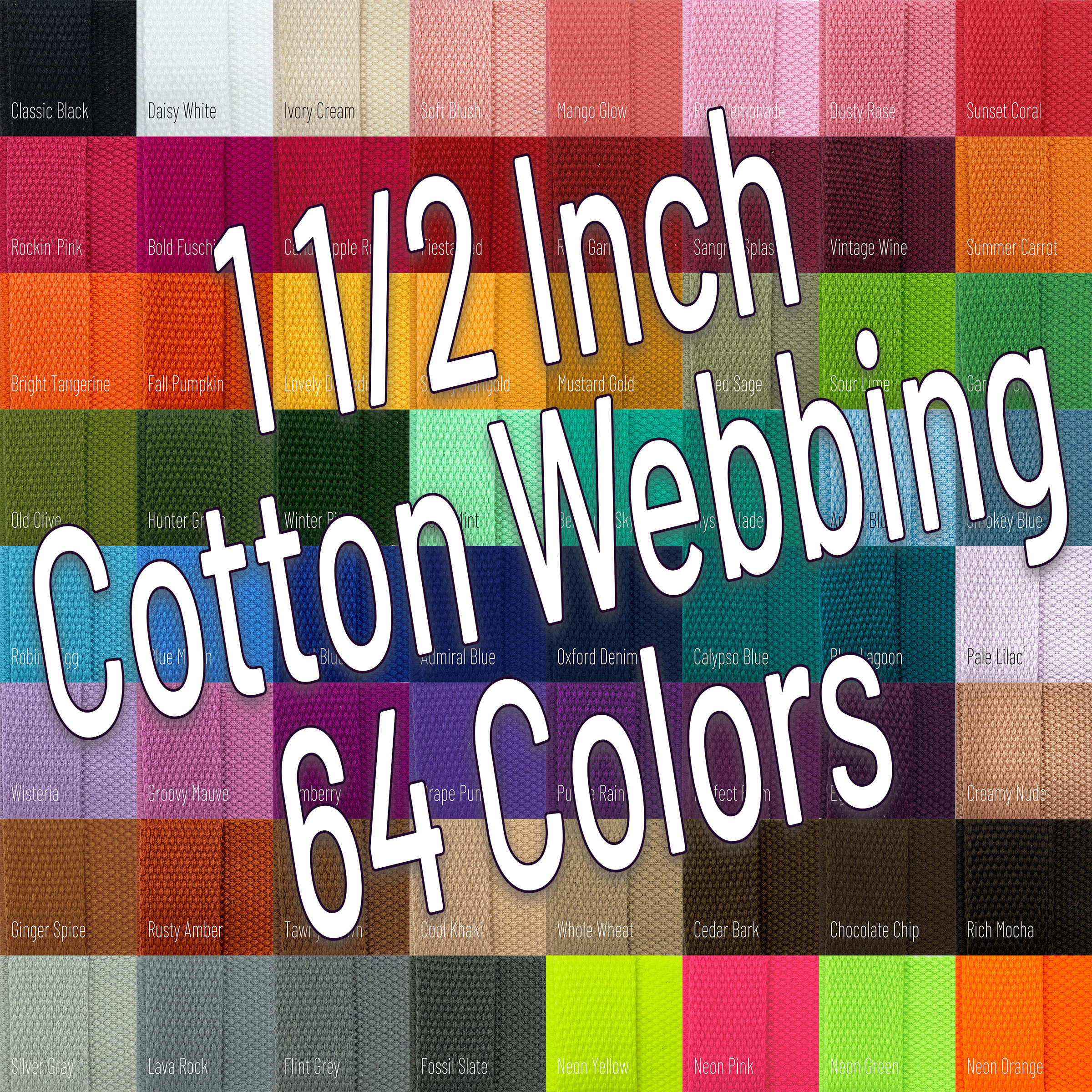 1 1/2 Inch Wide Cotton Webbing Red or Beige — ZipUpZipper