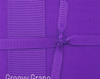 Groovy Grape Purple GROSGRAIN Ribbon By The Yard CHOOSE Width & Length