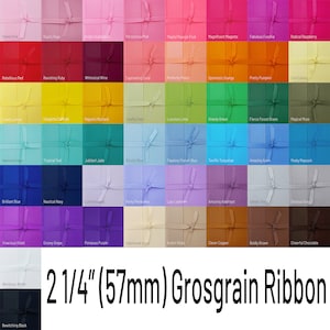 2 1/4 Inch GROSGRAIN Ribbon By The Yard 5 | 10 | 20 yard (57mm) White | Black | Rainbow of Colors
