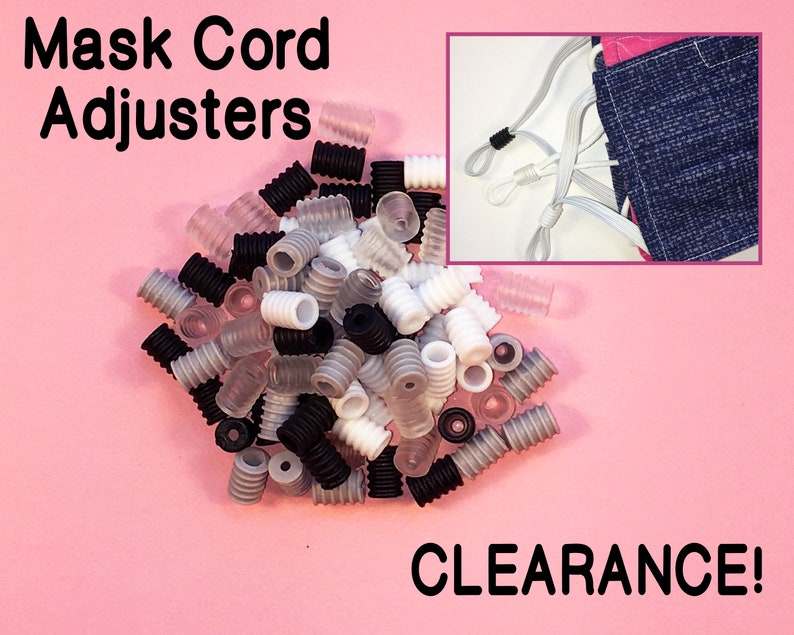 CLEARANCE Mask Cord Silicone Adjuster Stopper for Elastic or Ribbon 9mm Face Mask 