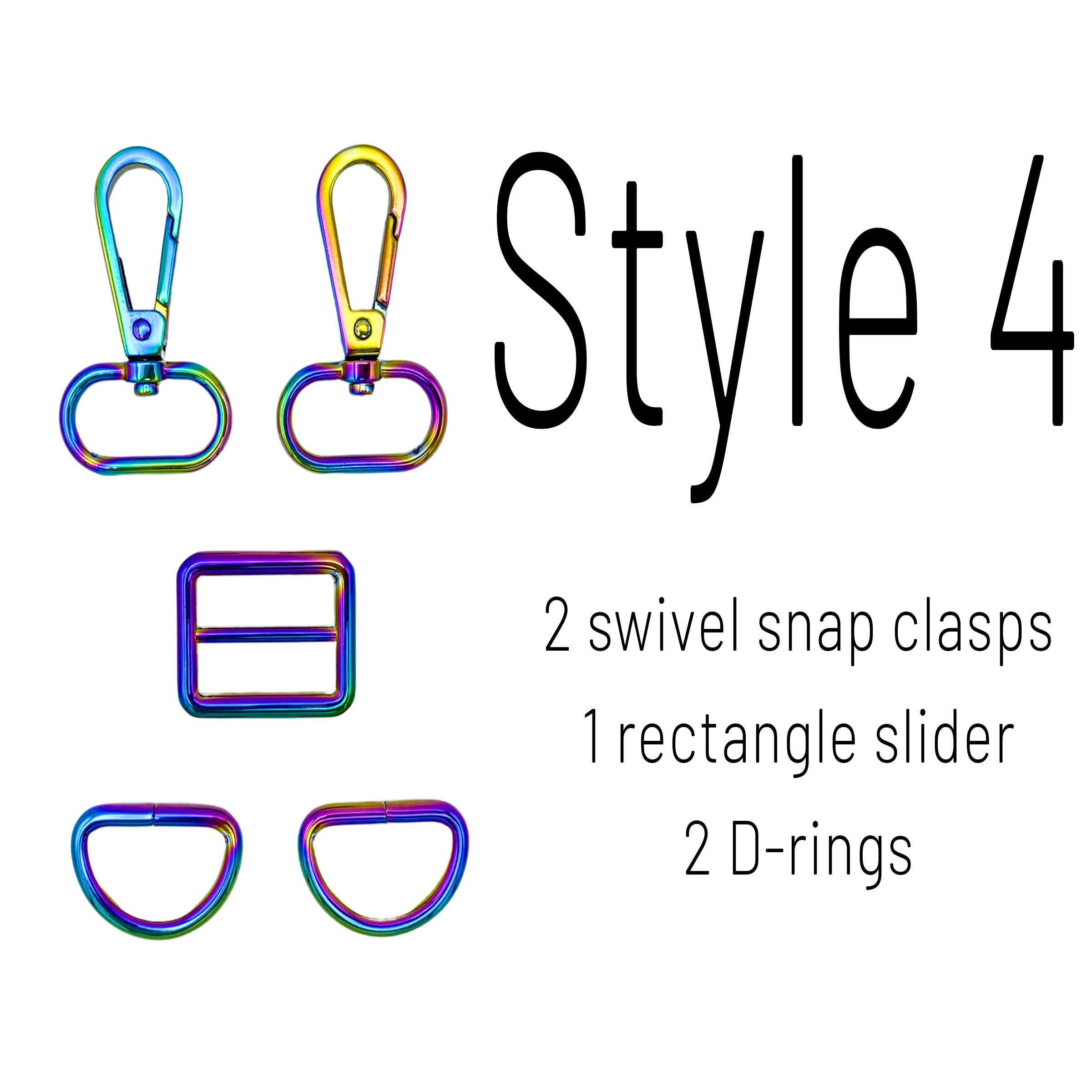 Purse Strap Hardware, 4 Colours, 3 Sizes, 3 Piece Set With Swivel