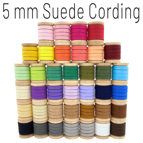 5mm Premium Korean Faux Suede Cord Leather Cording Flat Velvet String